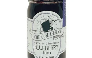 Jar of Lighthouse Keepers Citrus Cinnamon Blueberry Jam.