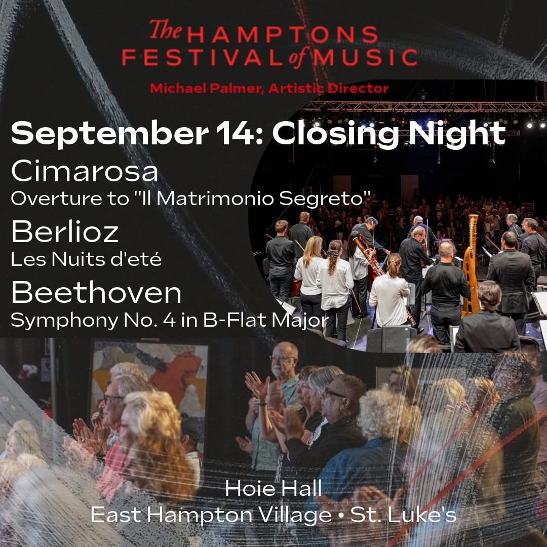 Concert program for The Hamptons Festival of Music closing night on September 14.